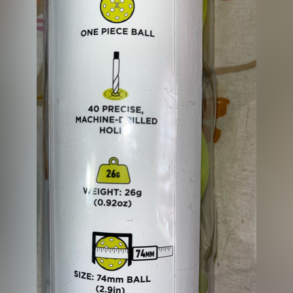 Franklin X-40 Yellow Outdoor Pickleballs 3 Count NEW NWT - Picture 3 of 5